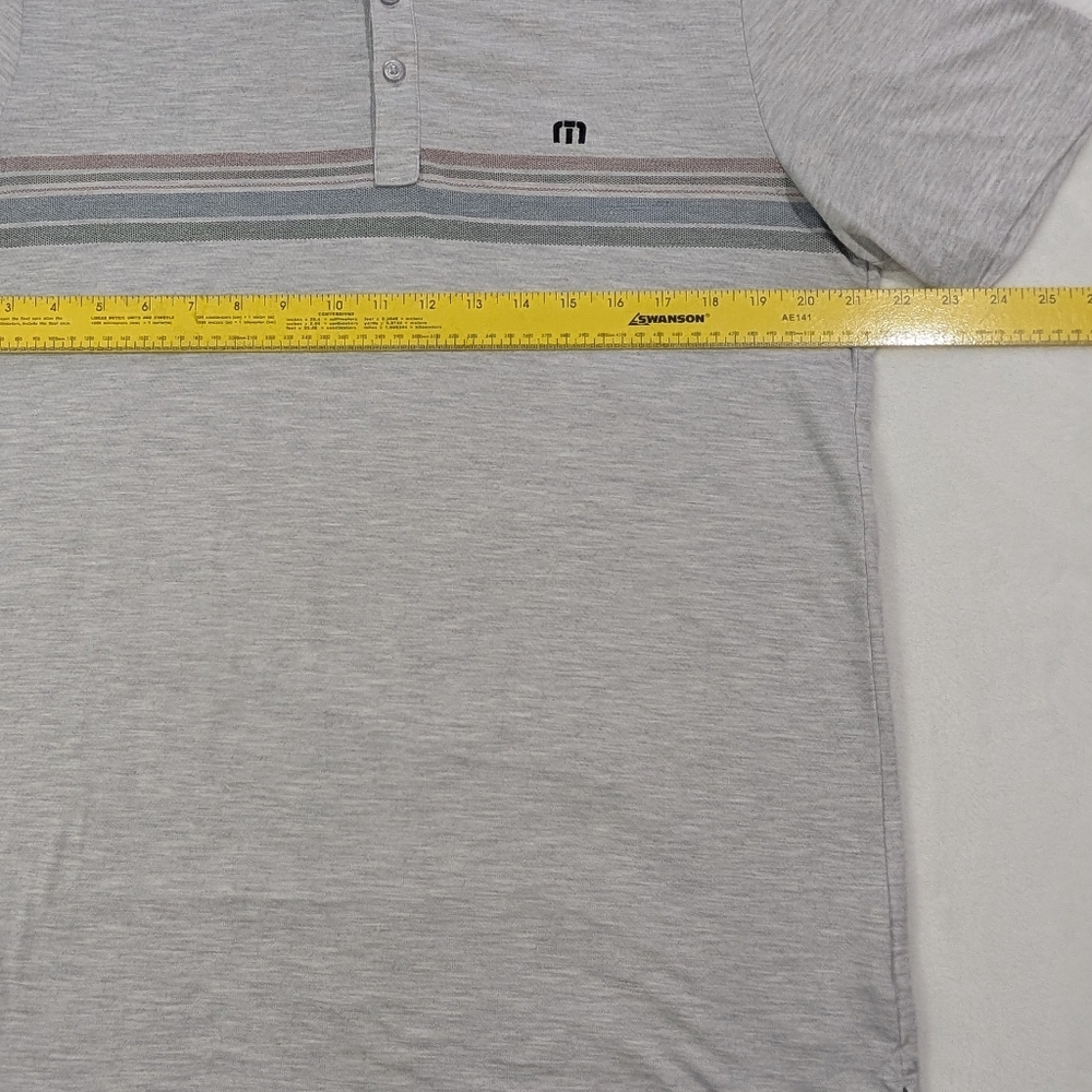 TravisMathew Men's Gray Performance Golf Polo | Stretch Activewear Large - Picture 5 of 6